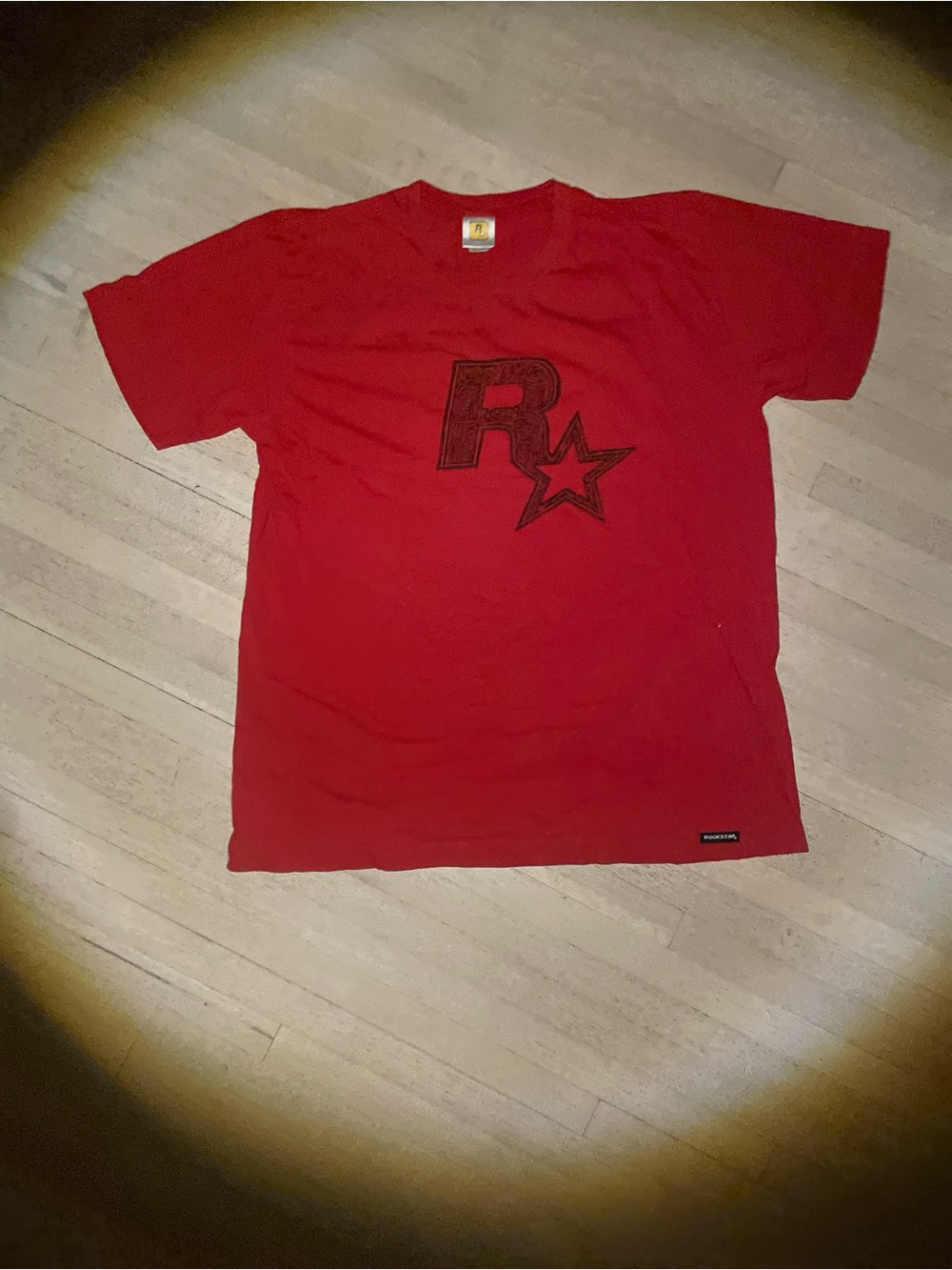 Red Graphic Short Sleeve Tee with Star Logo